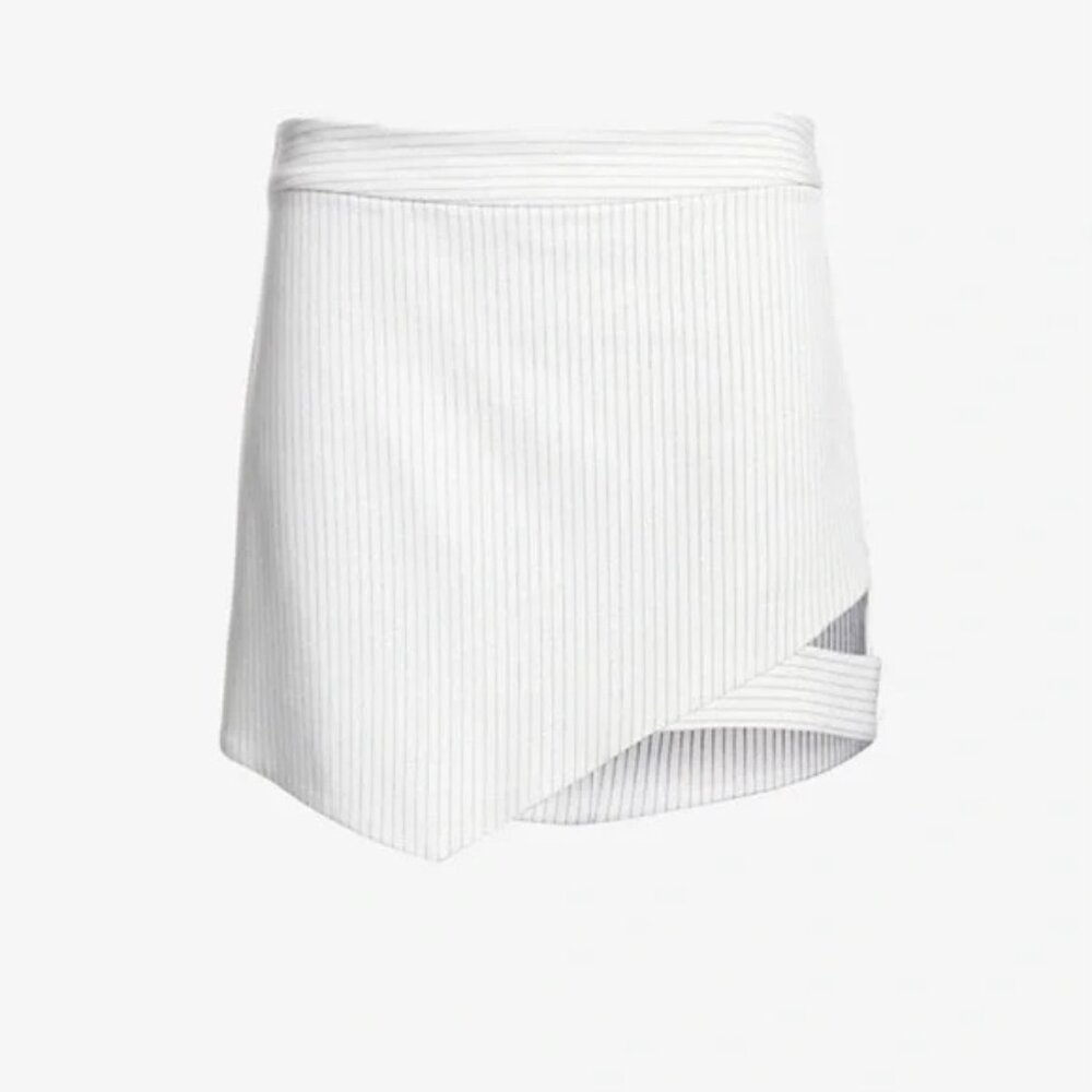 NWT mason white mini skirt black stripe sz 2 with cutout detail